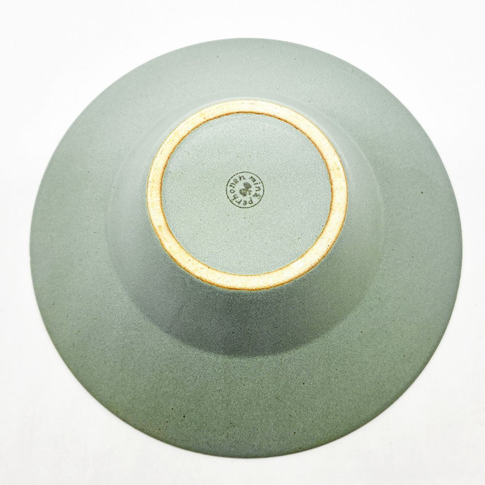 ミナペルホネン mina perhonen タンバリン グリーン 深皿 陶器 ハンドメイド ●
