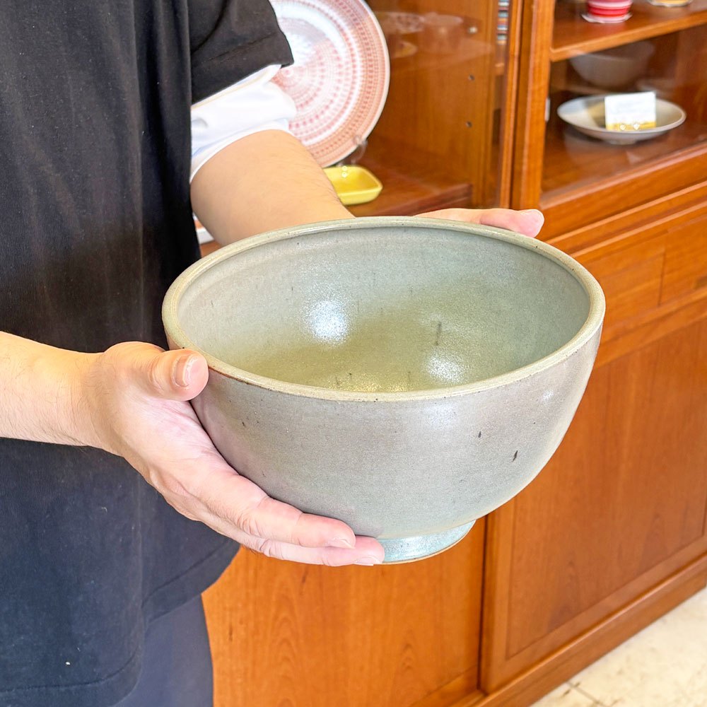 マルガレーテンヘーエ Keramische Werkstatt Margaretenhohe 幅広ボウル 丼 グリーン系 李英才 現代作家 B ●