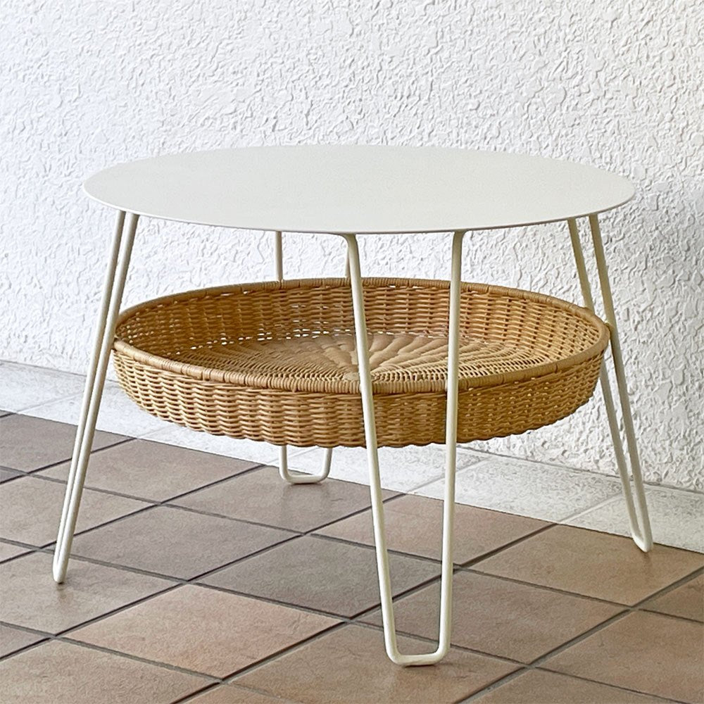 イデー IDEE ワラビー ローテーブル WALLABY LOW TABLE ラウンド スチール ラタン ナチュラルモダン ◇