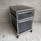 ユーエスエムハラー USM Haller モジュラーファニチャー Modular Furniture ハラーシステム デスクワゴン ロールボーイ 2ドロワー ブラック 鍵付 トレイ付 ♪