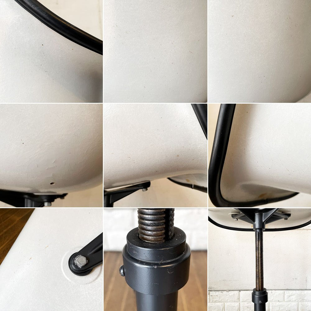 ハーマンミラー Herman Miller アームシェルチェア モダンファニチャーセールス FRP製 ホワイトシェル マハラム・アラベスク生地 ジラード コントラクトキャスターベース C&R イームズ ◎