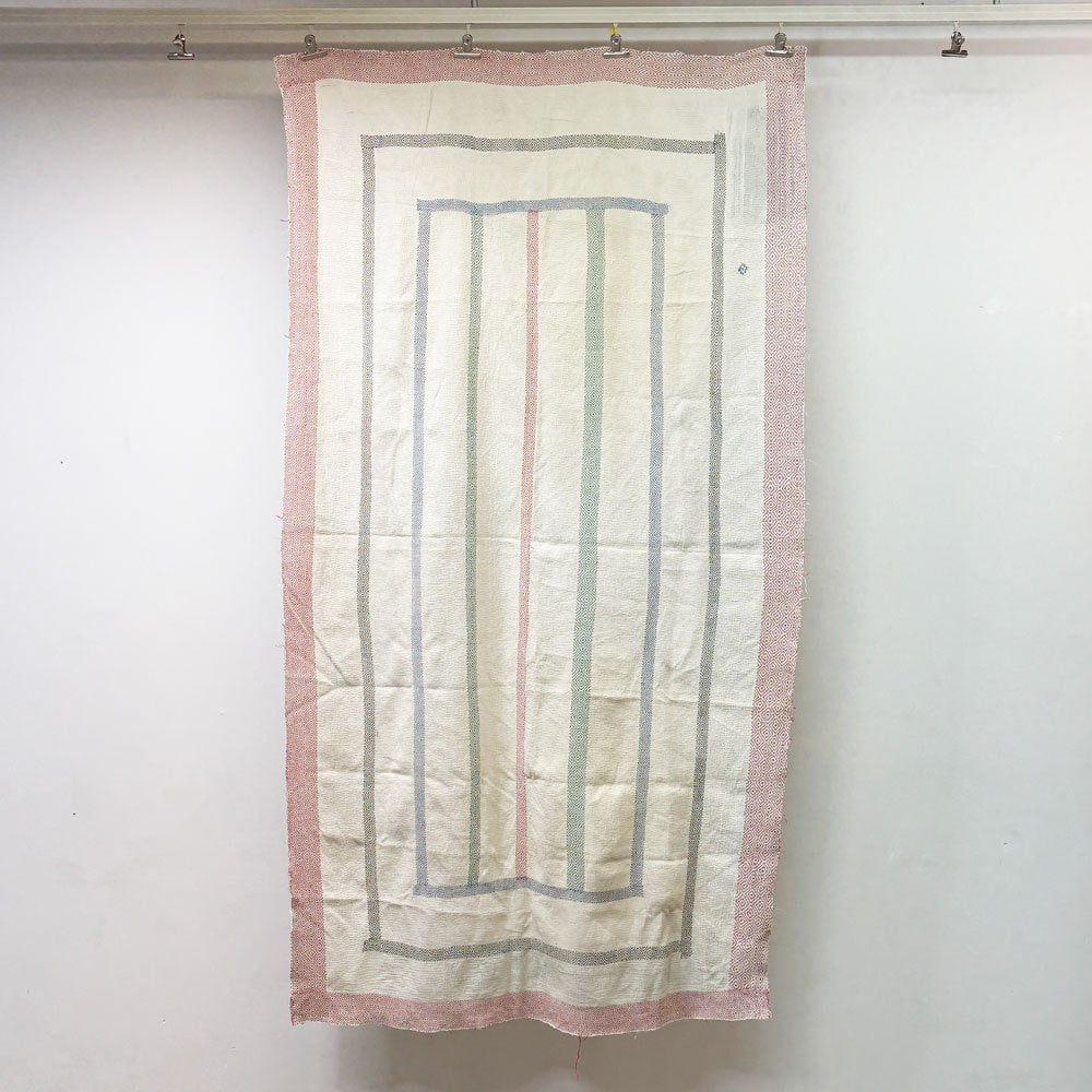 ビンテージキルト vintage 古布 インドキルト 190×110cm ハンドメイド LIGHT YEARS取扱 ●