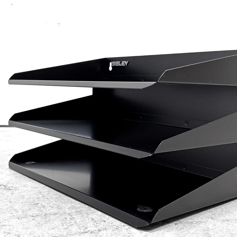 ビスレー BISLEY 3段 レターラック ブラック 書類棚 A4サイズ 横型 W38.5cm 壁掛け可 デスクアクセサリー 英国 ●