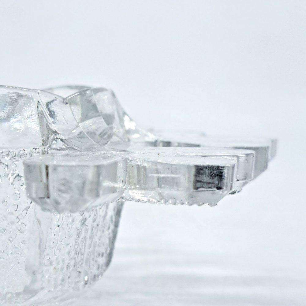 イッタラ iittala スノークリスタル キャンドルホルダー オブジェ 小物入れ W14.5cm ヴァルト・コッコ 1980s フィンランド 北欧ビンテージ ●