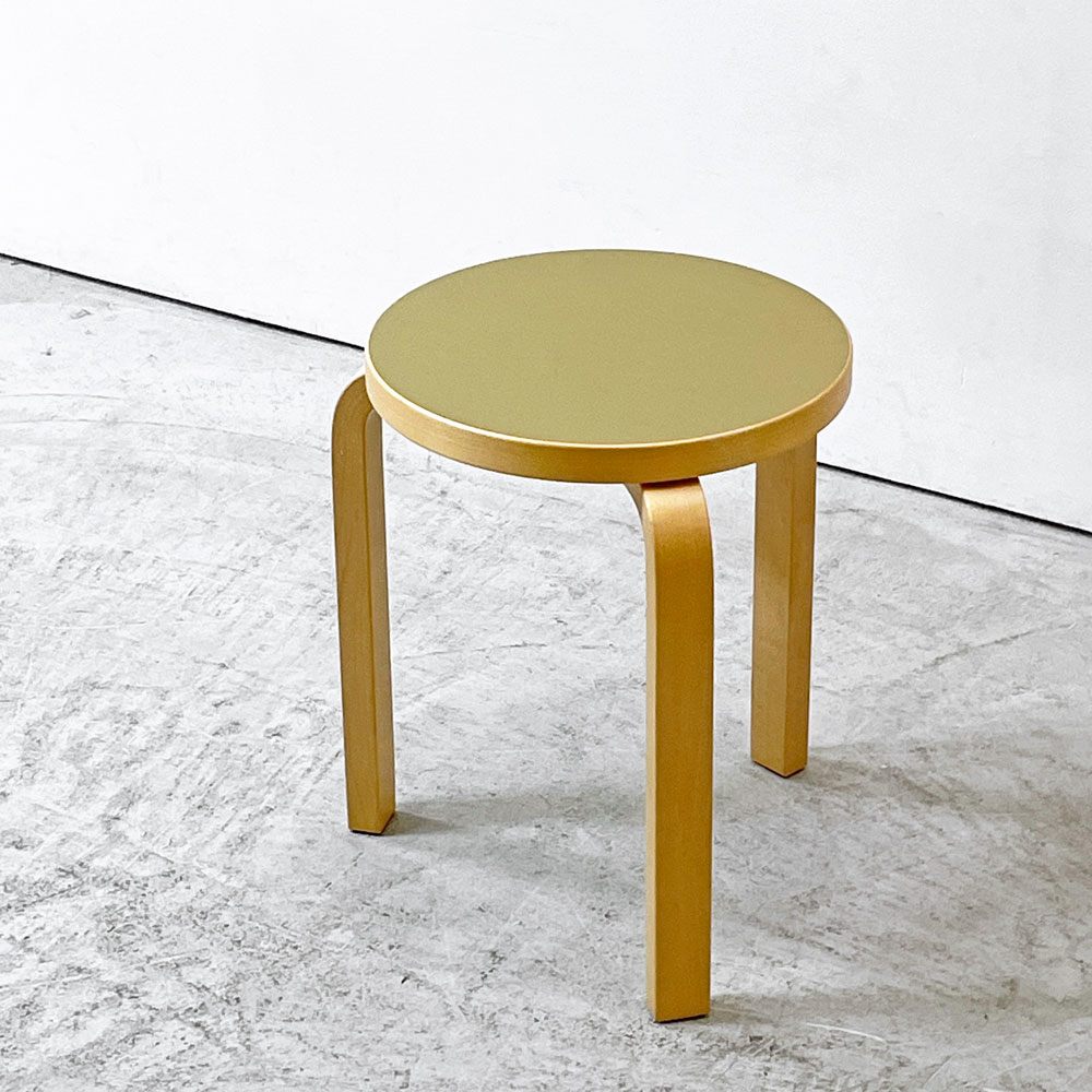 アルテック artek スツール60 オリーブ リノリウム 3本脚 アルヴァ・アアルト 80th記念モデル スコープ別注 ●