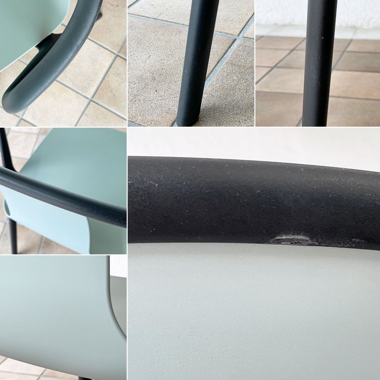 ヴィトラ Vitra ベルヴィルチェア Belleville Chair アームチェア ダイニングチェア スタッキングチェア モスグレー ロナン & エルワン・ブルレック B ◇