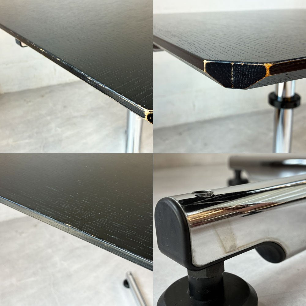 ユーエスエムハラー USM Haller キトステーブル KITOS ミーティングテーブル デスク スクエア 75×75cm オーク材 ブラック フリッツ・ハラー スイス ★