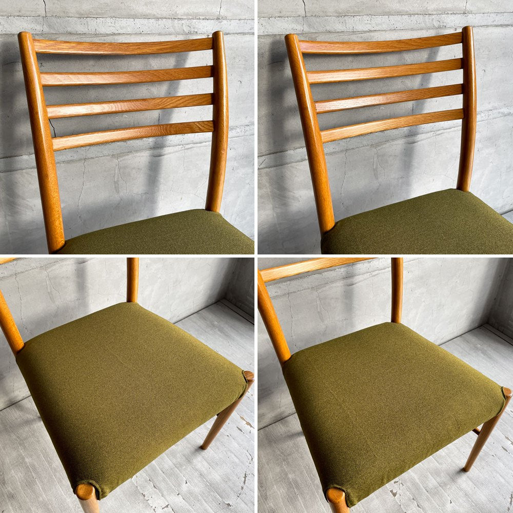 ナチュラルスタイル Natural Style ダイニングチェア オーク材 ファブリック グリーン系カラー カバーリング 2脚SET ♪