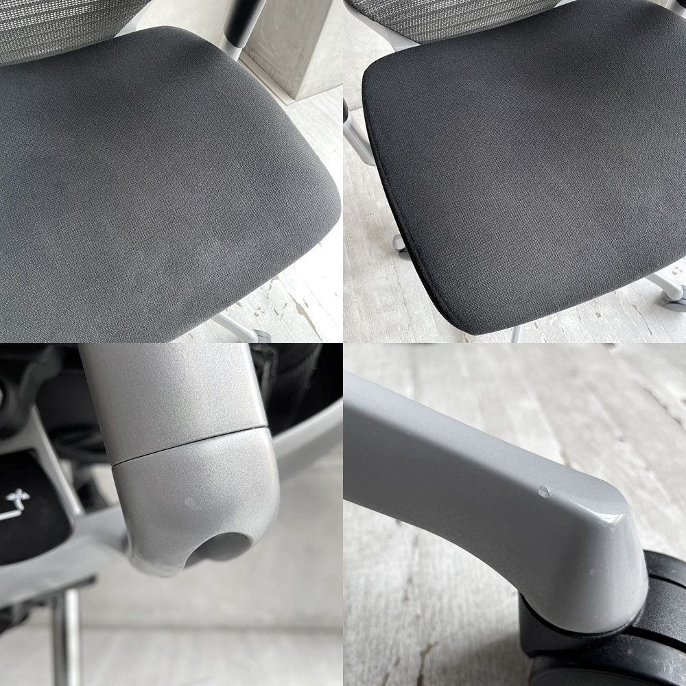 オカムラ okamura バロンチェア Baron Chair デスクチェア WORKAHOLIC特注モデル エクストラローバック グラデーションサポートメッシュ ヘッドレスト 座面クッション仕様 ジョルジェット・ジウジアーロ 定価￥227,590- ♪
