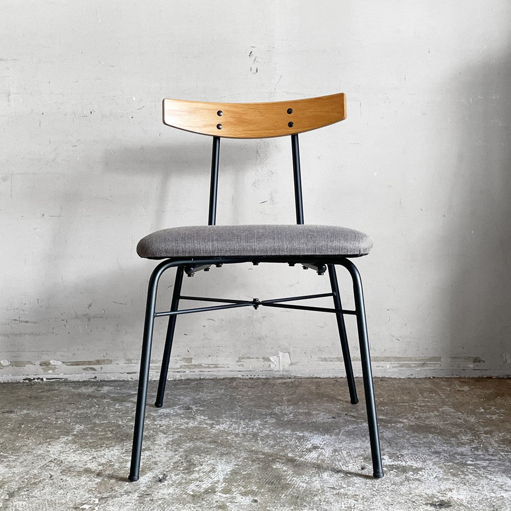 かなでもの KANADEMONO ナチュラルインダストリアル Natural Industrial ダイニングチェア オーク材 ダークグレー アイアン脚 定価16,800円 B ■
