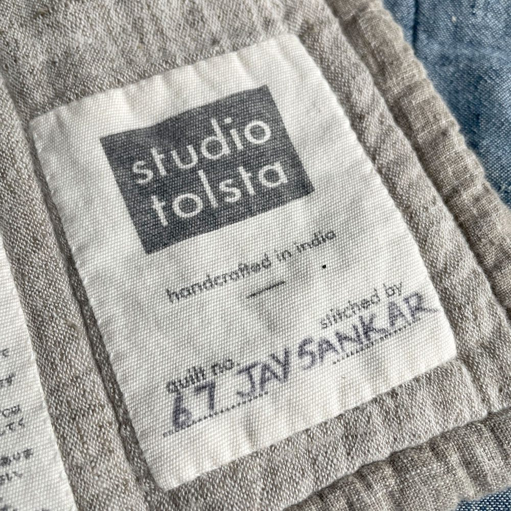 スタジオトルスタ Studio Tolsta コナムスローキルト Kōnam Throw Quilt 135×180 インド製 IDEE取扱い ♪