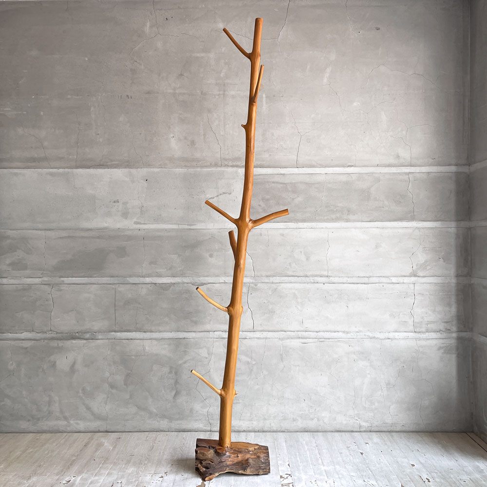 ループ LOOP チーク ポールハンガー コートスタンド チーク無垢材 H199cm ナチュラルデザイン ハンドメイド アジアン家具 バリ家具 ♪