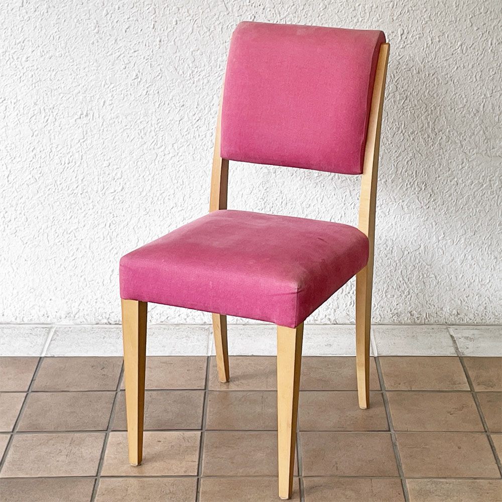 イデー IDEE アラダン チェア ALADIN Chair ダイニングチェア ピンク ファブリック メープル材 植木莞爾 廃番 ◇