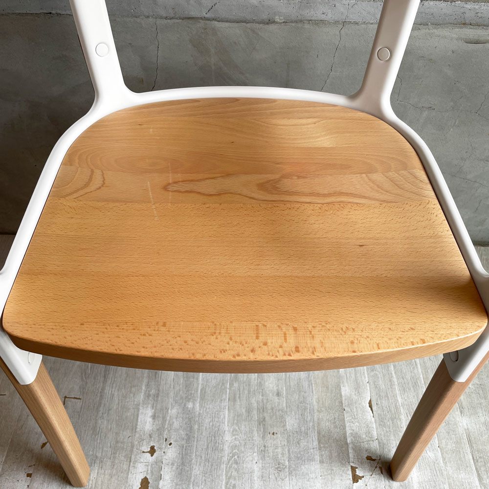 マジス MAGIS スティールウッドチェア Steelwood Chair ホワイト＆ビーチ アームチェア ロナン & エルワン・ブルレック イタリア ♪