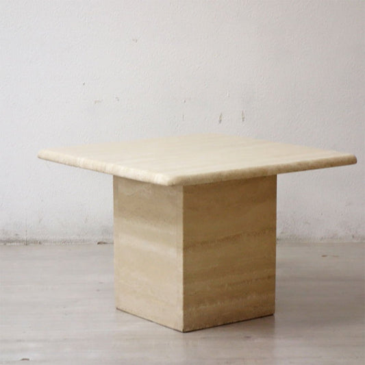 ビンテージ トラバーチン Travertine 大理石 マーブルストーン サイドテーブル Side table Mサイズ イタリア製 ●