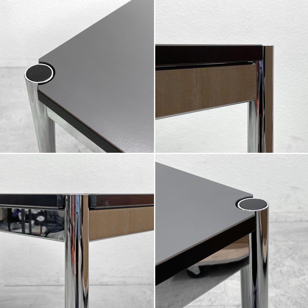 USMモジュラーファニチャー USM Haller USMハラーテーブル ワーキングデスク ダイニングテーブル グラファイトグレーラミネート W150×D75×H74cm アジャスター 〓