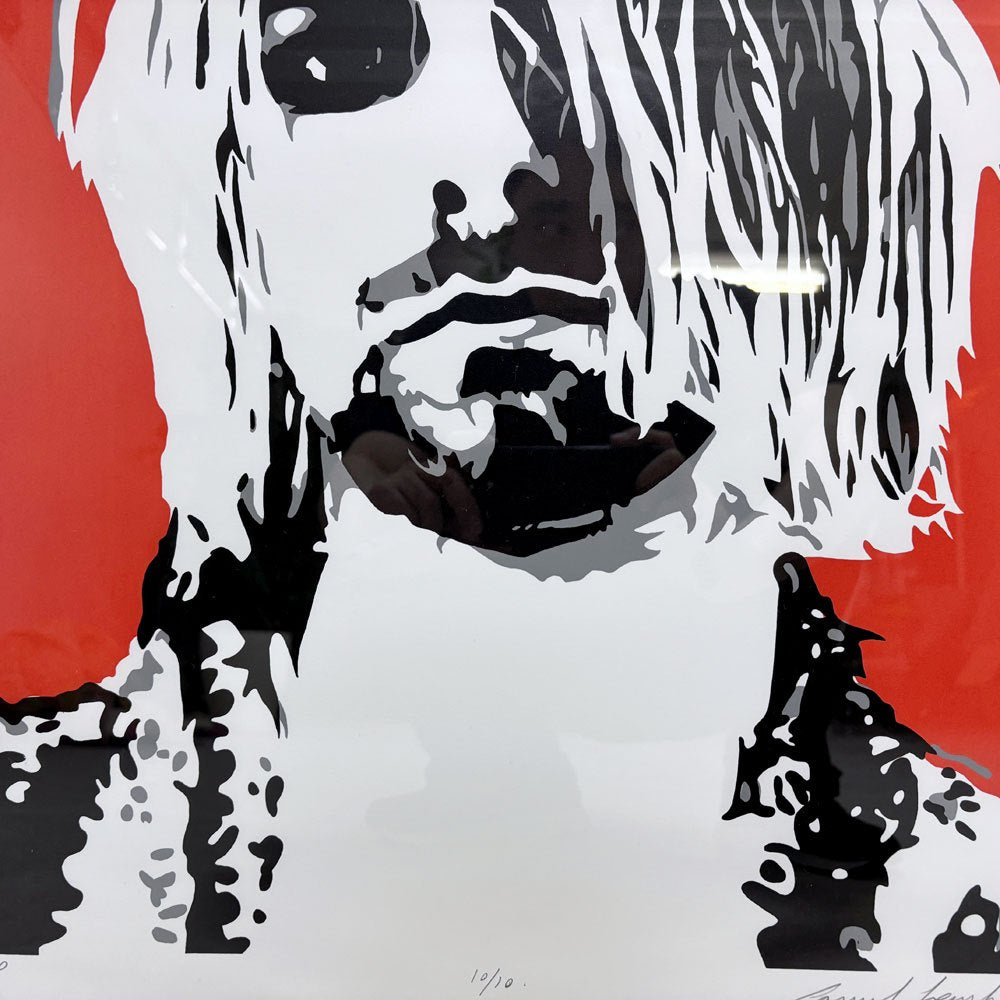 コンラッドリーチ CONRAD LEACH カート・コバーン Kurt Cobain シルクスクリーン アートフレーム ポスター ポップアート A/P 10/10 希少 42×54.5cm(スクリーンサイズ) 額装品 ●