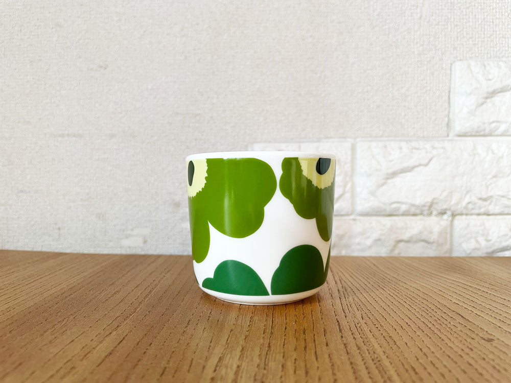 マリメッコ marimekko ウニッコ UNIKKO ラテマグ グリーン Φ7.5cm マイヤ・イソラ Maija Isola フィンランド 北欧食器 廃番 ◎