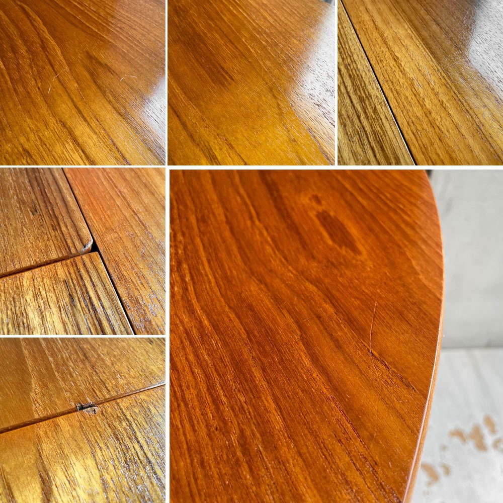 ネイサンファニチャー NATHAN Furniture チーク材 エクステンション ダイニングテーブル 伸長式 ラウンド オーバル 英国家具 UKビンテージ ♪
