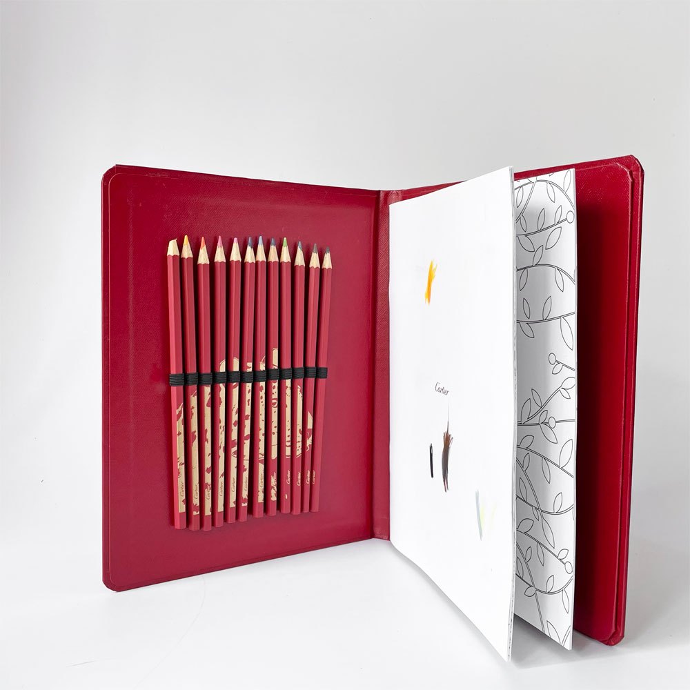 カルティエ Cartier 色鉛筆 塗り絵 ノベルティ 使用品 フランス C ★