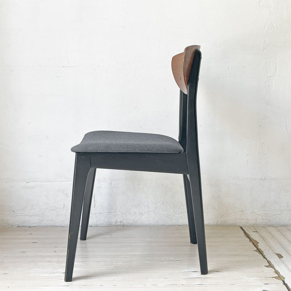 ネイサンファニチャー NATHAN Furniture チークプライウッド ブラックフレーム ダイニングチェア UKビンテージ 北欧スタイル A ★