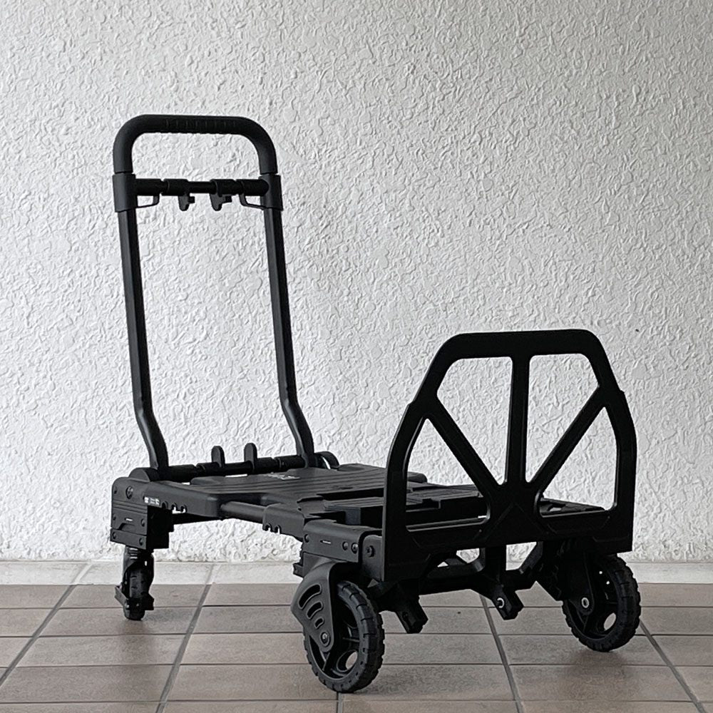花岡車輌 フラットカート FLAT CART 2×4 キャリーカート 手押し台車 ブラック 折り畳み式 二輪 四輪 最大耐荷重120kg ゴムタイヤ ◇