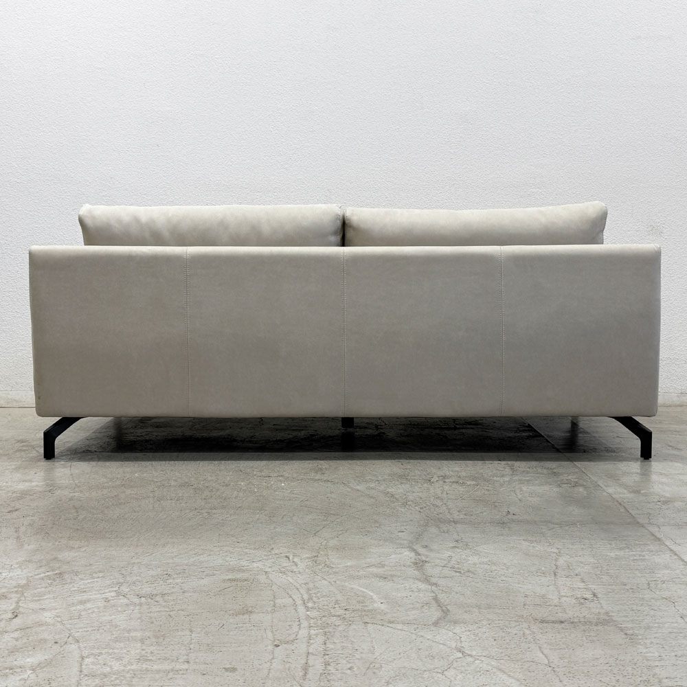 リラックスフォーム RELAXFORM グラシエーロ GLACIERO 3人掛けソファ W188cm プライムレザーテックス プラチナグレー 関家具 定価￥113,000- B 〓
