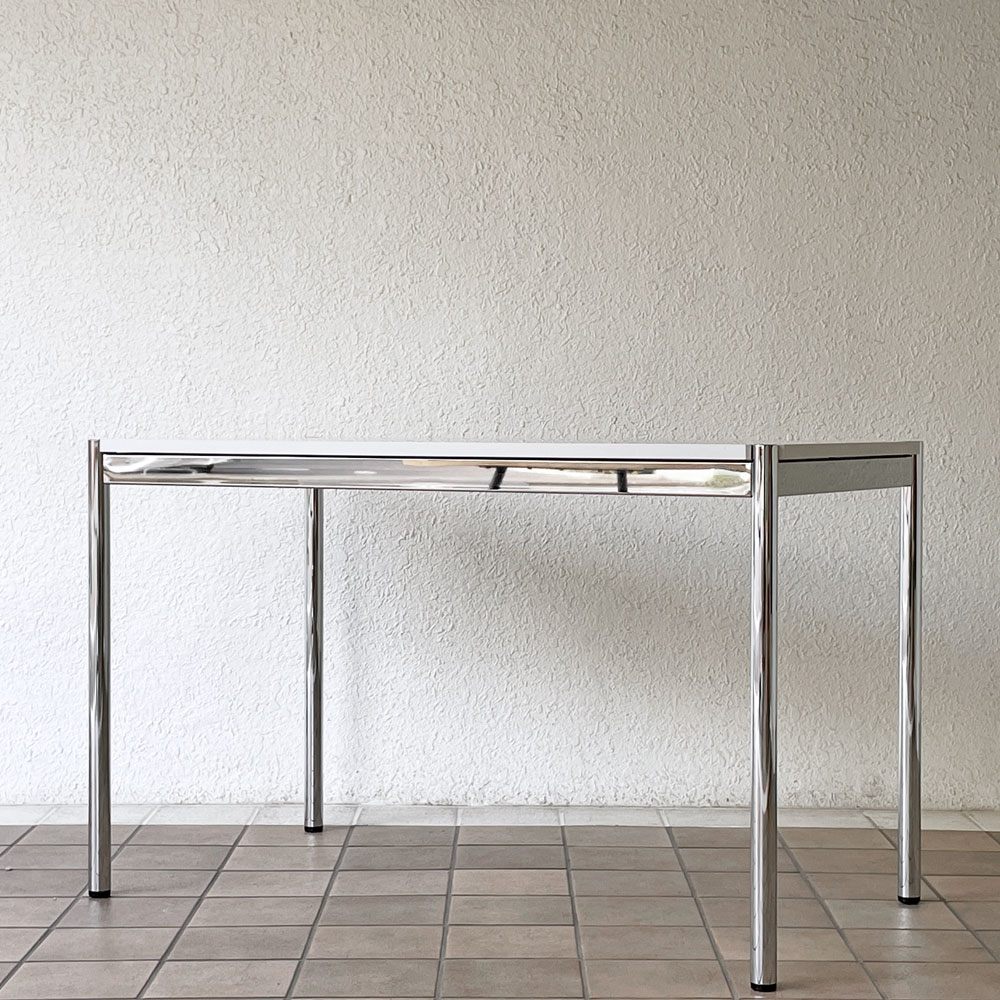 USMハラー USM Haller モジュラーファニチャー USMハラーテーブル デスク W120 x D65cm  パールグレーラミネート (ホワイト) モダンデザイン ◇