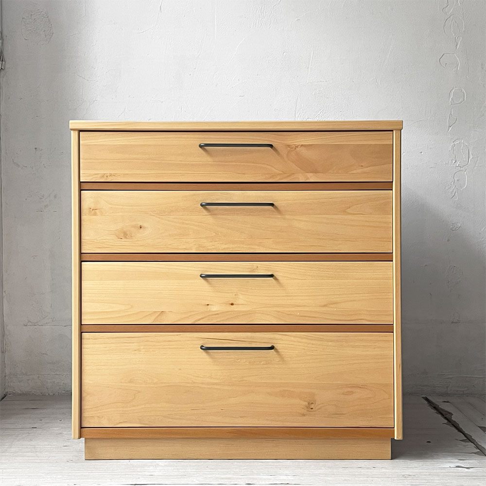 モモナチュラル MOMO Natural UNIT WOOD BASE ALDER W700 チェスト 抽斗4杯  ナチュラルテイスト 定価￥66.500- ★