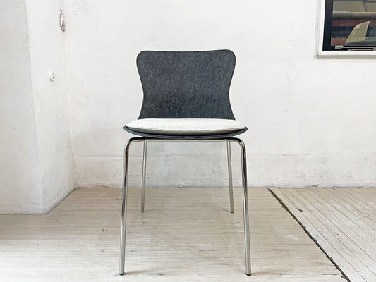 リーンロゼ ligne roset エットリアーノ チェア Ettoriano Chair ダイニングチェア フェルト生地 スチールベース ミニマルデザイン B ★