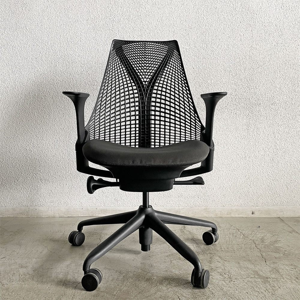 ハーマンミラー Herman Miller セイルチェア SAYL CHAIR デスクチェア オフィスチェア ブラック ミドルバック イヴ・ベアール 2016年製 旧モデル 〓
