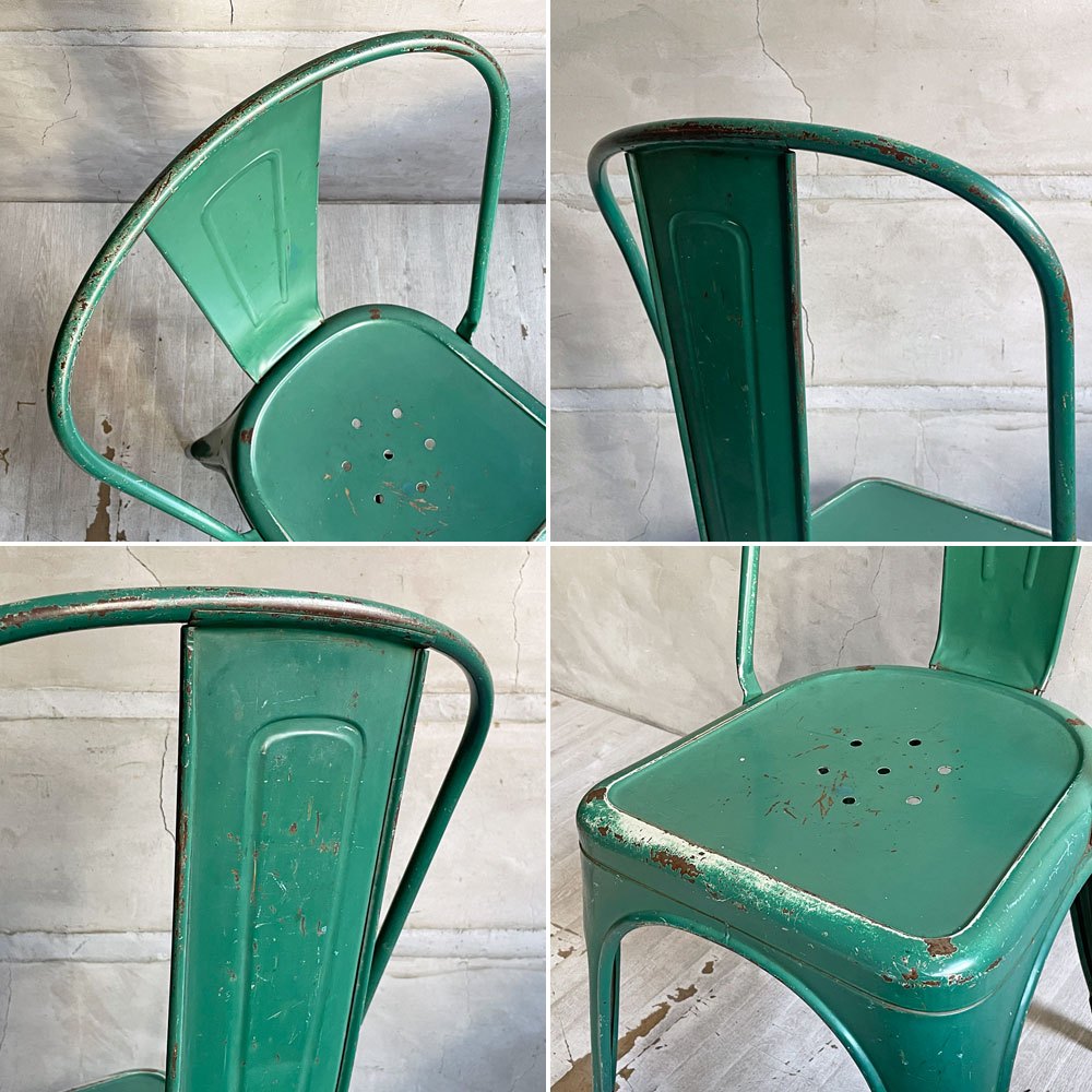 トリックス TOLIX ビンテージ エーチェア A-chair ダイニングチェア スタッキングチェア グリーン グザビエ・ポシャール Xavier Pauchard フランス 50's 希少 B　♪