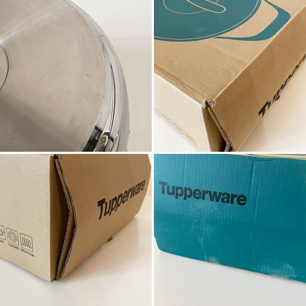 タッパーウェア Tupperware マストロクックウェア 深鍋 両手鍋 24cm 5L ステンレス多層構造 ガラス蓋付 炊飯から煮込みなど ◎