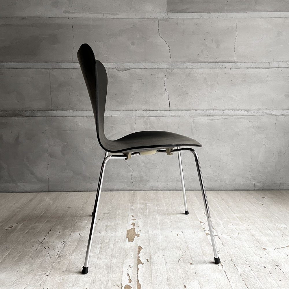 フリッツハンセン Fritz Hansen 3107 セブンチェア カラードアッシュ ブラック 80's ビンテージ vintage アルネ・ヤコブセン デンマーク B ♪