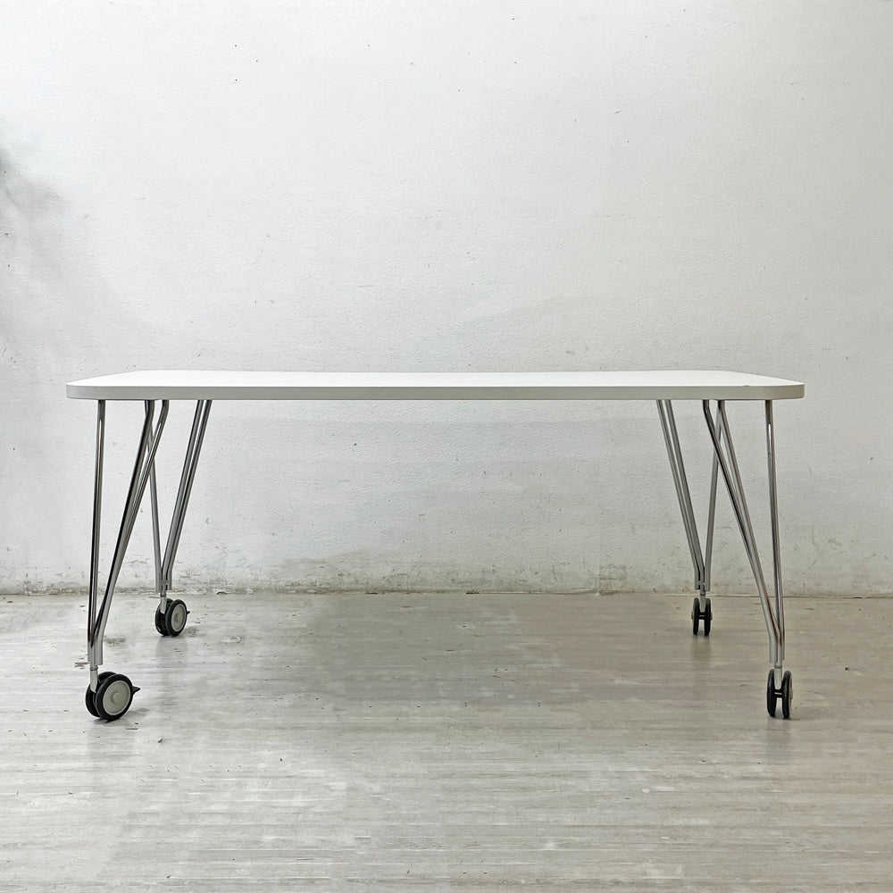 カルテル Kartell マックステーブル MAX TABLE ホワイト ミーティングテーブル キャスター付 フェルーチョ・ラヴィアーニ Ferruccio Laviani イタリア 定価￥224,400- ●