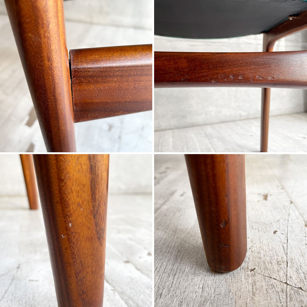 アンダーストルップ Anderstrup Mobelfabrik ダイニングチェア Model 89 チーク材 ファブリックシート グリーン系 エリック・バック Erik Buch デンマーク ビンテージ 北欧家具 ♪