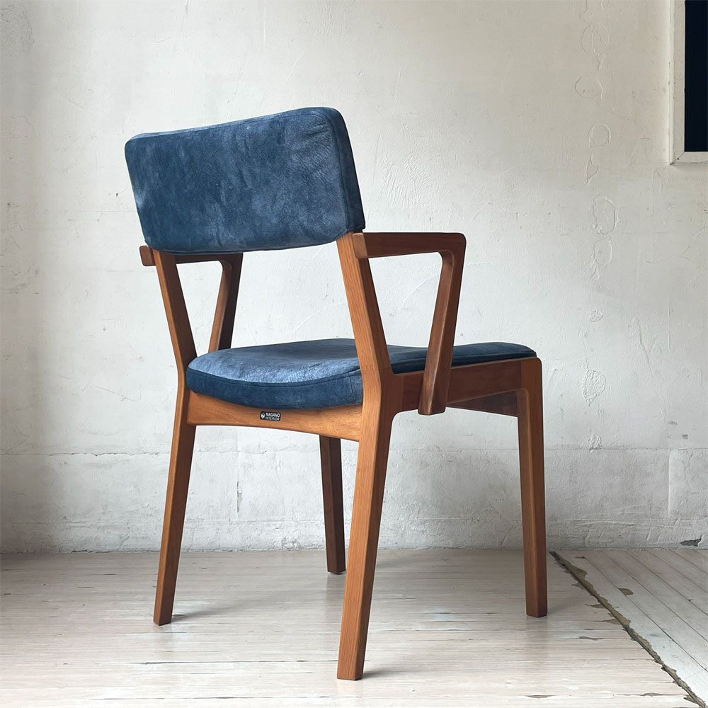 ナガノインテリア NAGANO INTERIOR DC349 アームチェア ウォールナット材 合皮張 参考価格￥49.500- B ★