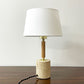 アートワークスタジオ ART WORK STUDIO モノリステーブルランプ Monolith-table lamp AW-0600 ホワイト 大理石ベース オーク無垢材 真鍮 ファブリック モダンデザイン 箱付き 美品 B ●