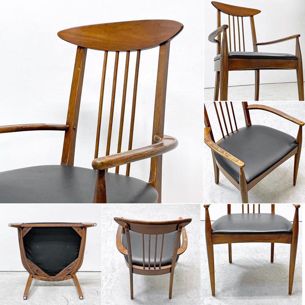 ブロイヒル Broyhill スカルプトラ Sculptra ダイニングチェア アームチェア ウォールナット USビンテージ vintage ミッドセンチュリー ●