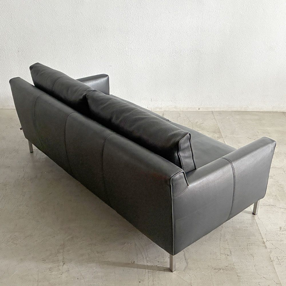 アイラーセン eilersen ストリームライン STREAMLINE 2.5シーターソファ 本革 レザーソファ ブラック W190cm デンマーク 定価99万円以上 〓