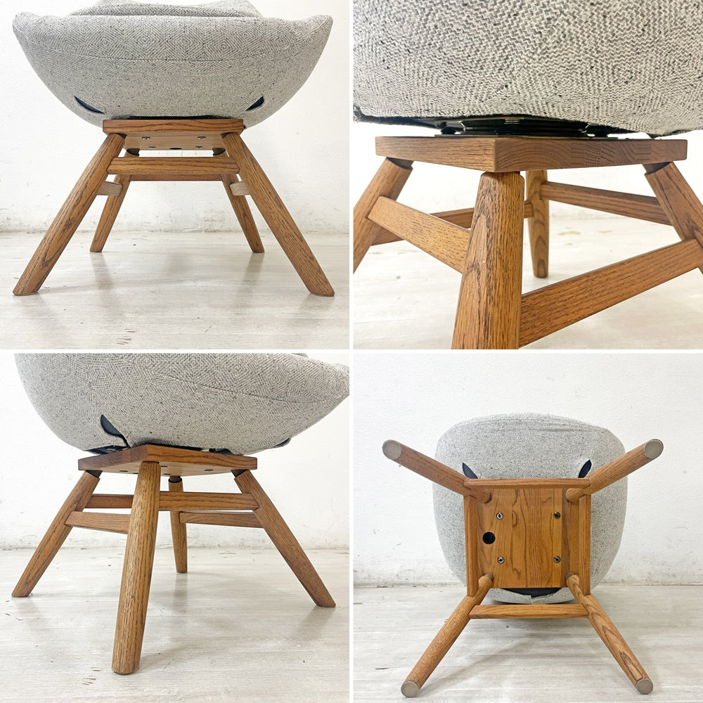 モモナチュラル Momo Natural モールドラウンドチェア MOLD ROUND M-ROUND CHAIR EM ダイニングチェア 回転式 オーク材 カバーリング仕様 定価￥49,000- ●