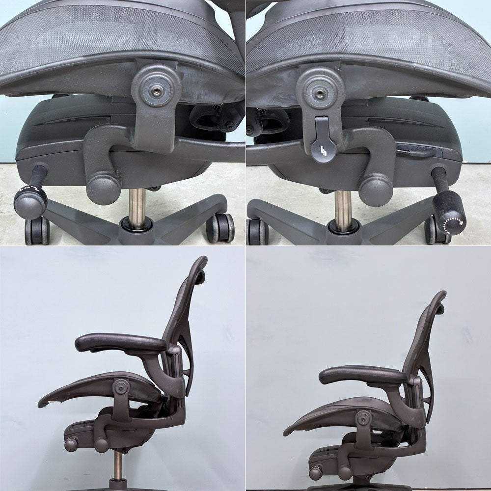 ハーマンミラー Herman Miller アーロンチェア デスクチェア リマスタード ライト Aサイズ グラファイトベース ビル・スタンフ ＆ ドン・チャドウィック ポスチャーフィット ◎