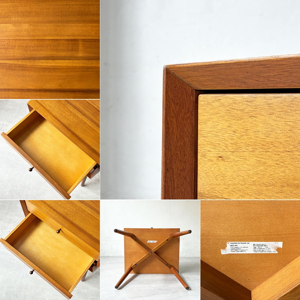 ウエストエルム West Elm ミッドセンチュリー ナイトスタンド Mid-Century Nightstand ナイトテーブル H62cm 美品  ★