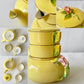 ロイヤルウィントン Royal winton ティーフォーワン Tea for One イエロー・ローズバッド Yellow Rosebud スタッキングティーポット ティーカップ クリーマー UKビンテージ 英国食器 希少 ◇