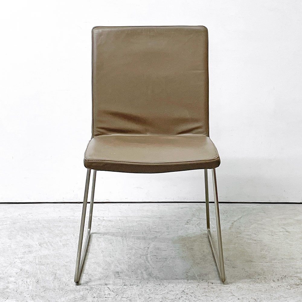 ボーコンセプト BoConcept マリポサディライト Mariposa Delight ダイニングチェア 本革シート グレー系 デンマーク B ●
