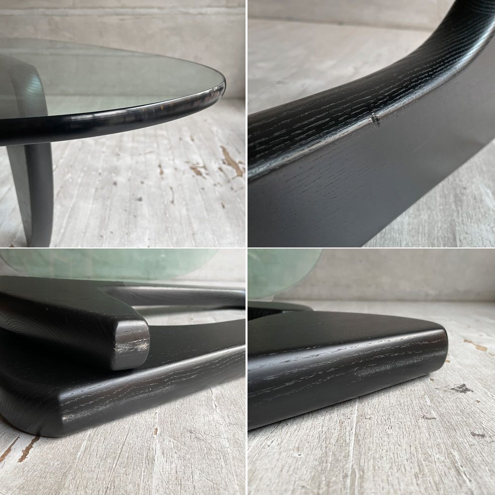 ヴィトラ vitra コーヒーテーブル Coffee Table イサムノグチ Isamu Noguchi ガラス天板 ブラックアッシュフレーム ミッドセンチュリー 名作 定価 ￥377,300- ♪