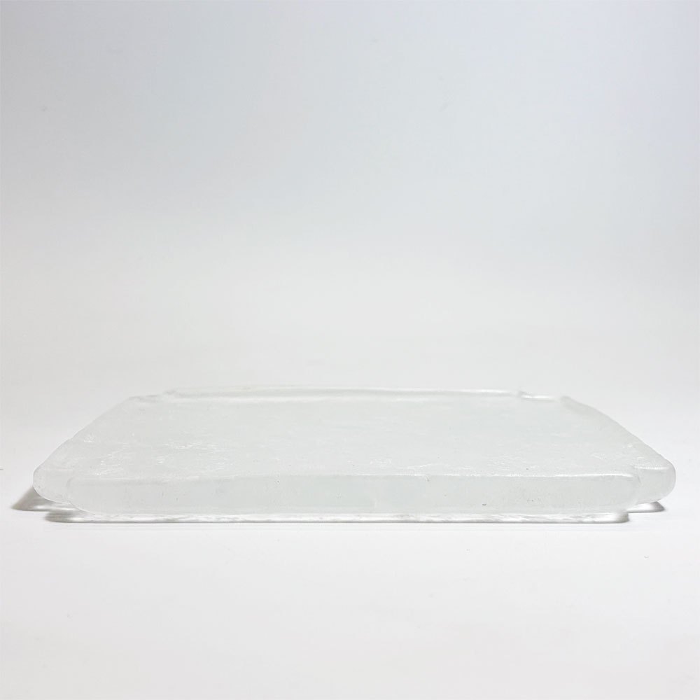能登朝奈 Asana Noto スクエアプレート パート・ド・ヴェール ガラス 平皿 約14.5×14.5cm 現代作家 美品 A ★