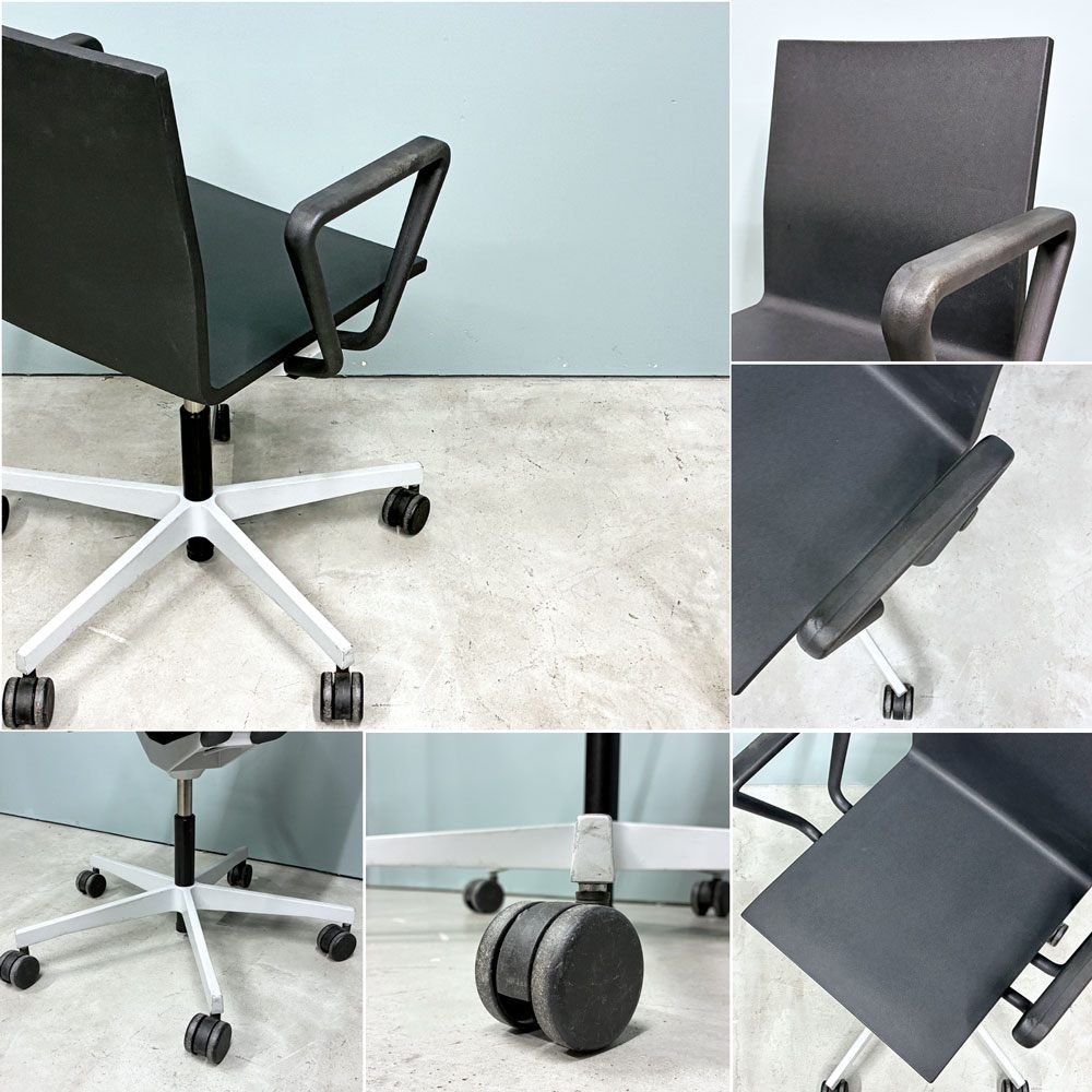 ヴィトラ vitra ゼロフォー 04. スタジオチェア デスクチェア アームレスト付 ブラック マールテン・ヴァン・セーヴェレン 昇降機能 定価202,400円 ◎