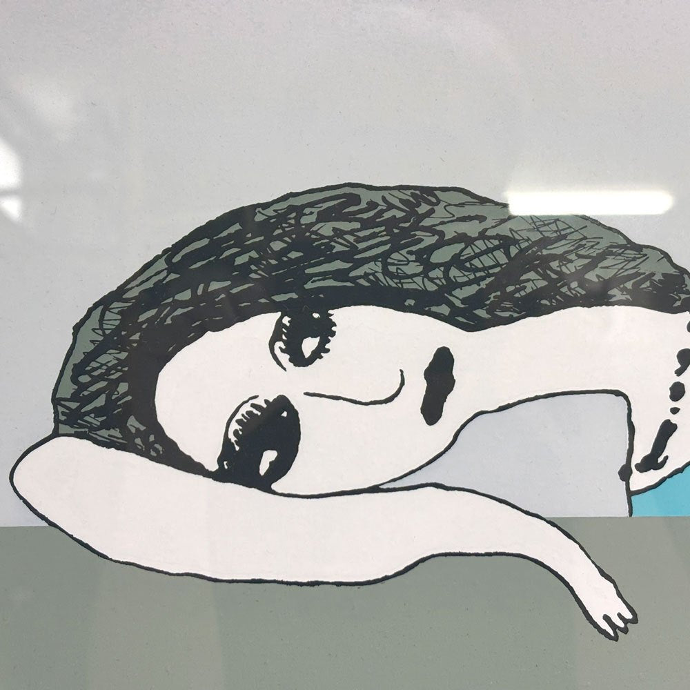 灘本唯人 harf moon シルクスクリーン 53×53cm イラストレーション 直筆サイン入り ed.5/20 額装品 ●