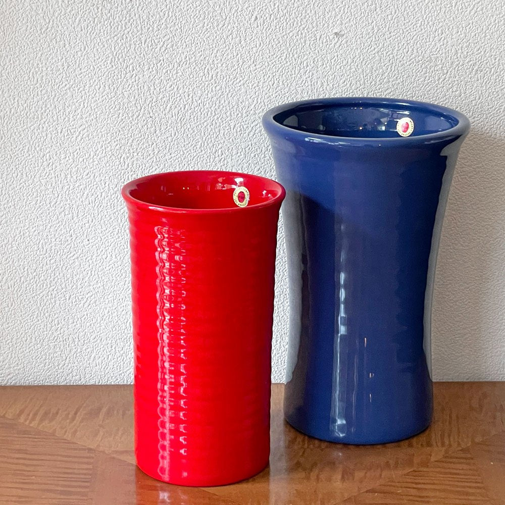バウアーポタリー Bauer Pottery リングウェア ベース Ringware Vase 11inch ブルー 花瓶 アメリカ 参考価格約19,800円 ◇